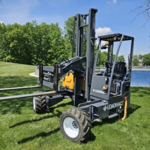 Loadmac 855 4-Way Truck Mounted Forklift. The Loamac Forklift represents their flagship model that is challenging the dominance of Moffett Forklifts