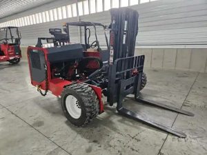 Moffett M9 truck mounted forklift featuring heavy lift capability, low-profile design, and all-wheel drive for efficient operation in specialized applications.