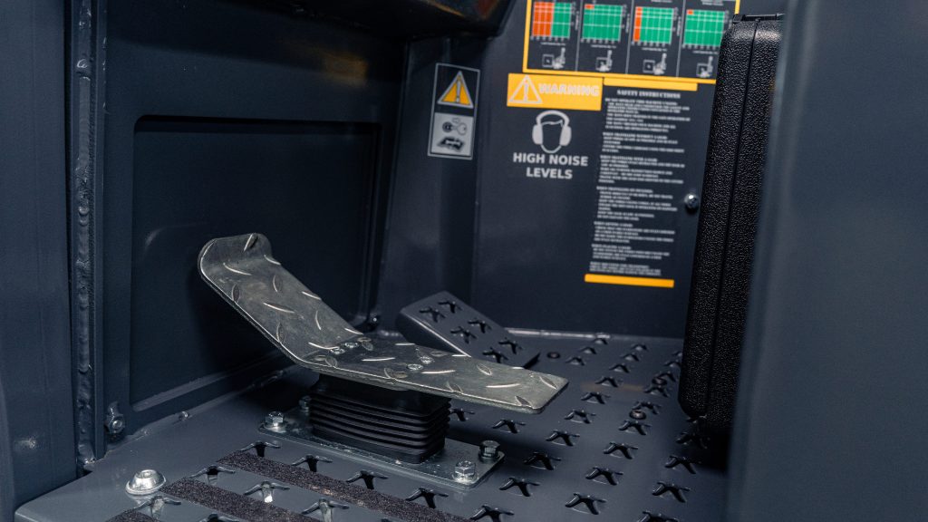 GoLoadMac 255 Ultra 2-Way truck mounted forklift interior detail image showing operator controls and equipment components in Spencerville, Indiana.