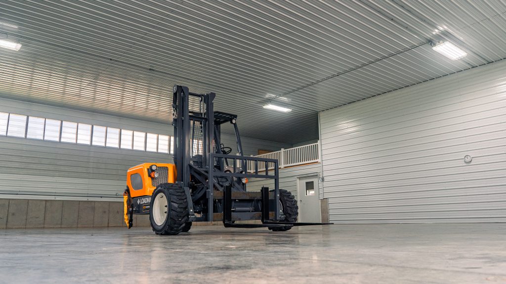 GoLoadMac 255 Ultra 2-Way truck mounted forklift interior detail image showing operator controls and equipment components in Spencerville, Indiana.